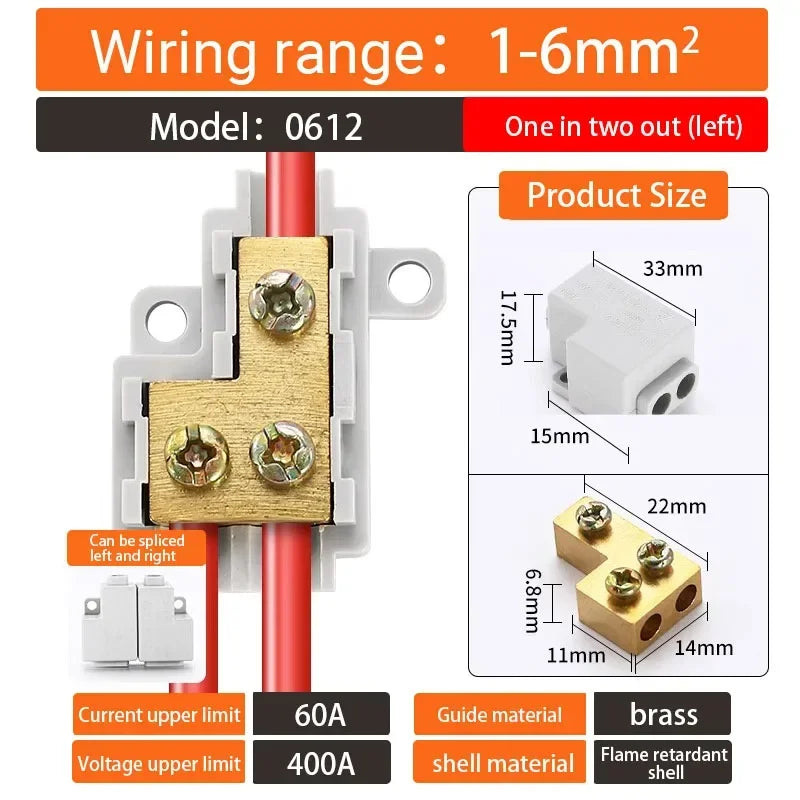 5/10PCS T-type High power branch terminal wire terminal Quick Junction Box Terminal Block Electric Cable CONNECTORS  copper