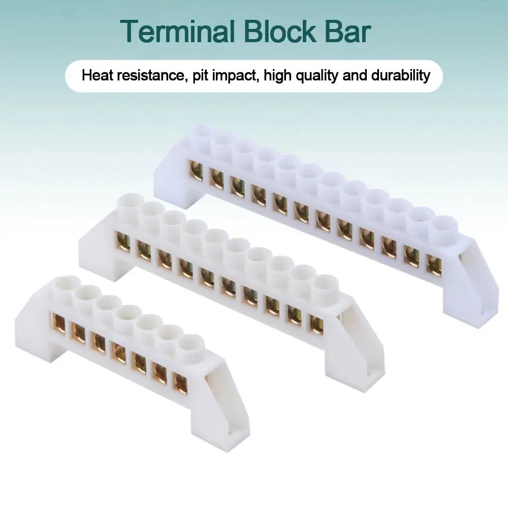 Earth Neutral 5-12 Hole Bridge Type Zero Line Ground Bar Grounding Copper Bar Distribution Box to Zero Terminal Block Connector