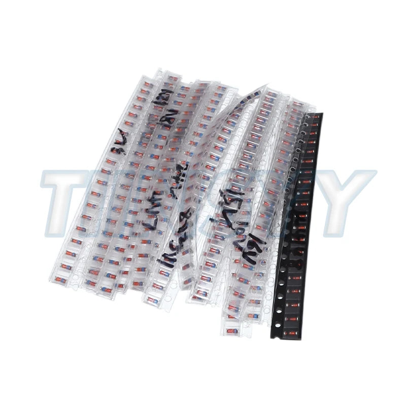 300PCS SMD LL34 Zener Diode Kit 0.5W 1/2W 3V-24V 2V-39V SMD Diode Set 1N4148