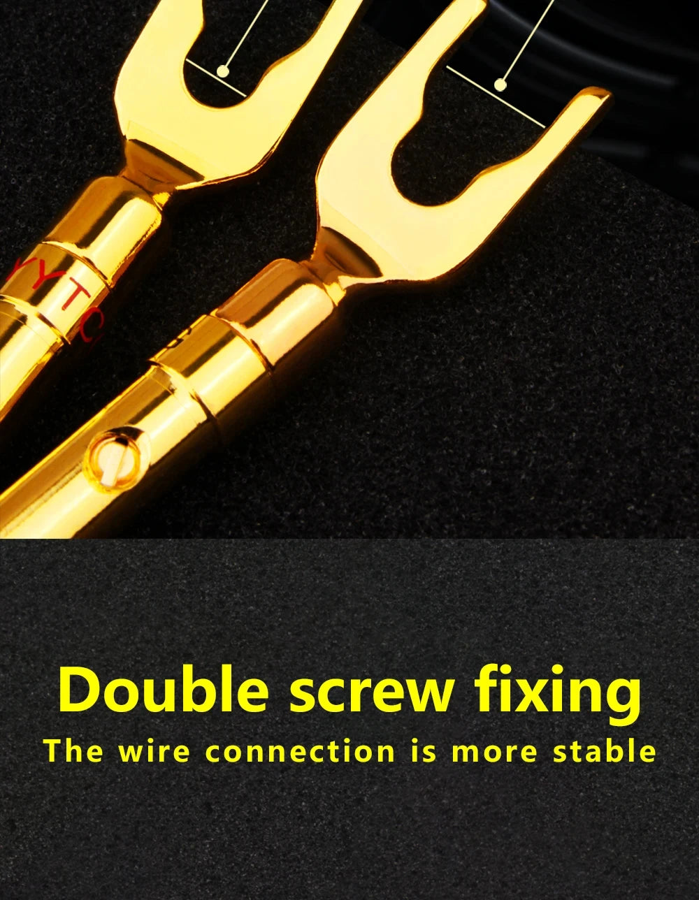 YYTCG Gold plated Banana Plug Connectors, Speaker plugs, audio screws, fork connectors, U and Y 1pcs/4pcs