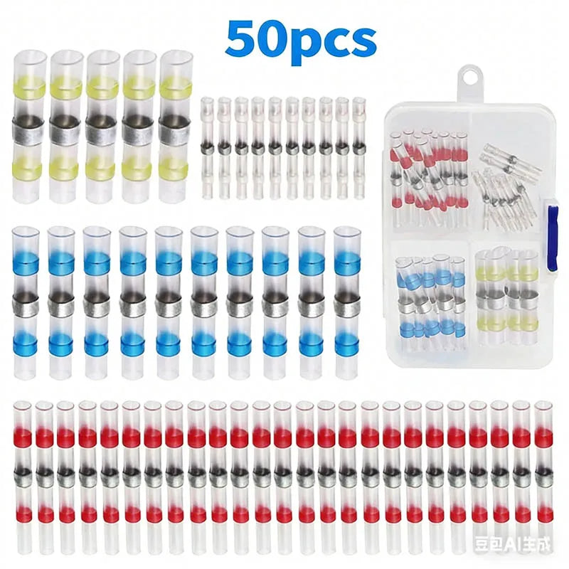 Waterproof Solder Seal Heat Shrink Butt Connectors Lug Terminals Insulated Electrical Wire Homework Equipment Heat Shrink Tube