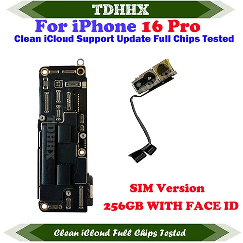 512gb Mainboard With system For iPhone 16 Pro Clean iCloud 256gb Logic Board 128G Full Function Support Update 16Pro Motherboard