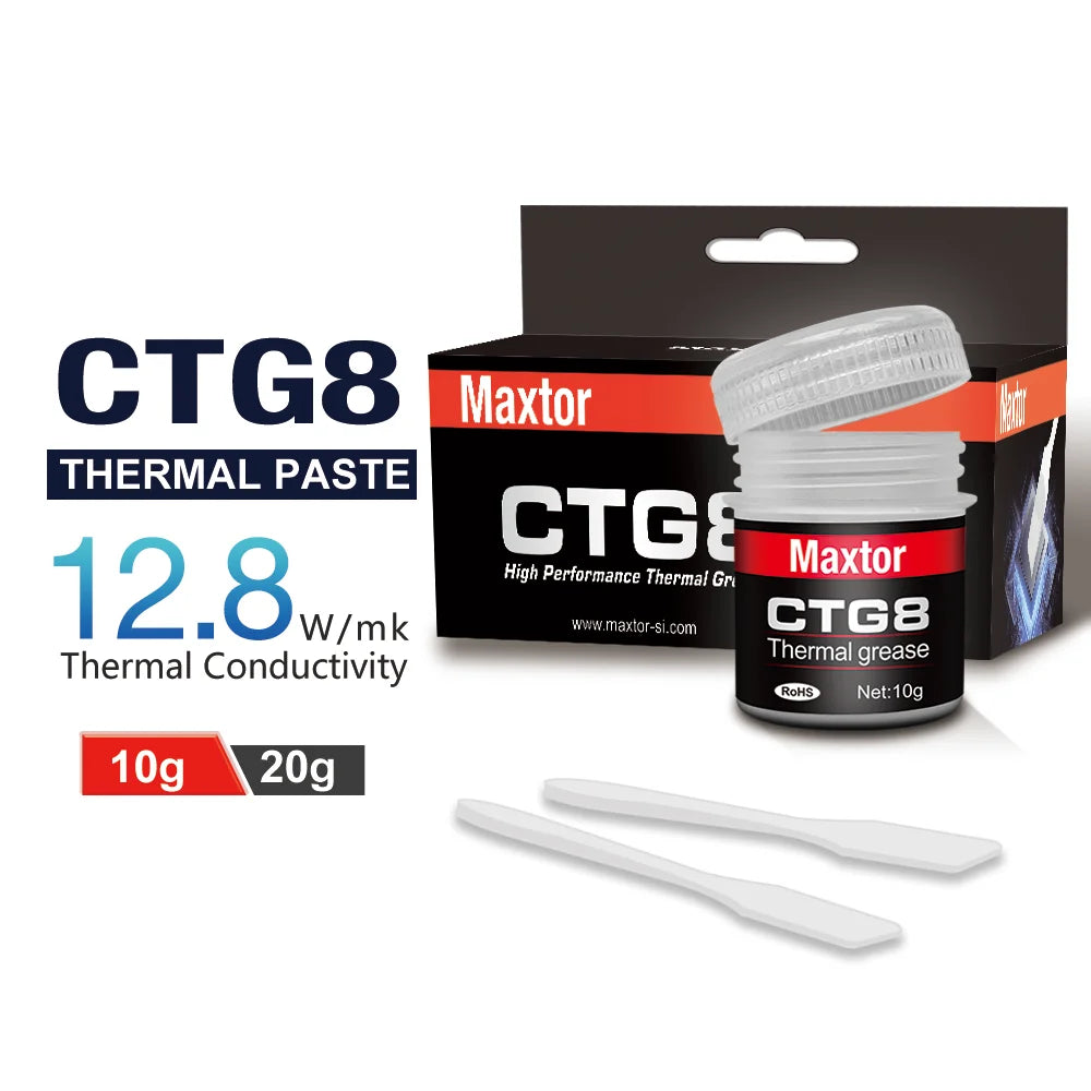 12.8W/mk Maxtor CTG8 AMD Intel Processor CPU GPU Cooler Cooling Fan Thermal Grease Thermal Paste Cpu Heatsink Plaster