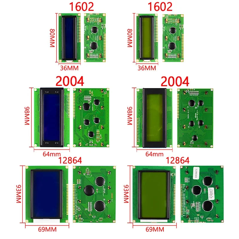 Module Blue Green Screen For Arduino 0802 1602 2004 12864 LCD Character UNO R3 Mega2560 Display PCF8574T IIC I2C Interface