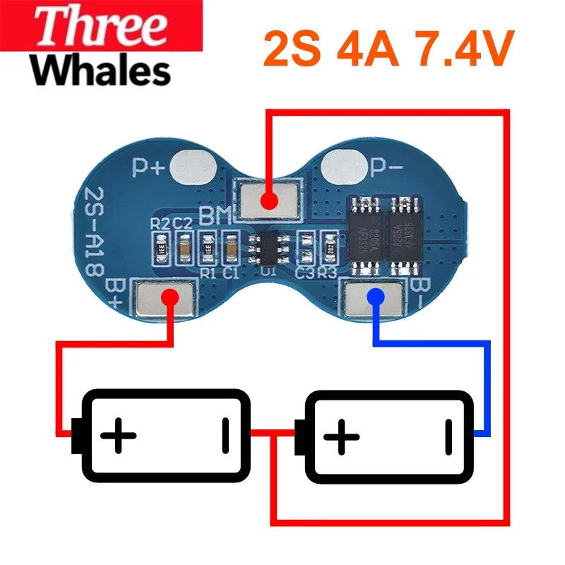 1/5pcs 2S 7.4V Li-ion 18650 Lithium Battery Charger Protection Board  Overcurrent Overcharge Overdischarge Protection 4A 2S BMS