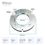 Witrue New 8pcs Array LED IR Leds Infrared Board 850nm for CCTV Cameras Night Vision (63mm Diameter)