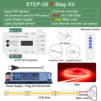 COB LED Strip PIR Motion Sensor Stair Lights Kit Step by Step Control Indoor Smart Staircase Lighting Controller with Main Line