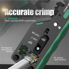 RJ45 Pass Through Crimp Tool, RJ45 Cat5 Cat6 Cat7 Crimping Tool, RJ11 Crimping Tool, Ethernet Network Cable Crimper Stripper