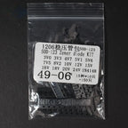 0805 1206 Zener Diode Sample Kit 15 Values 10pcs SOD-323 SOD-123 3V-24V Diodes 1N4148 3.3V 4.7V 5.1V 5.6V 7.5V 8.2V 10V 12V 15V
