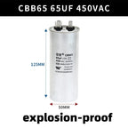 CBB65 450V Motor Capacitor Air Conditioner Compressor Start Capacitor 5uF 6uF 20uF 25uF 30uF 35uF 40uF 45uF 50uF 60uF 70uF