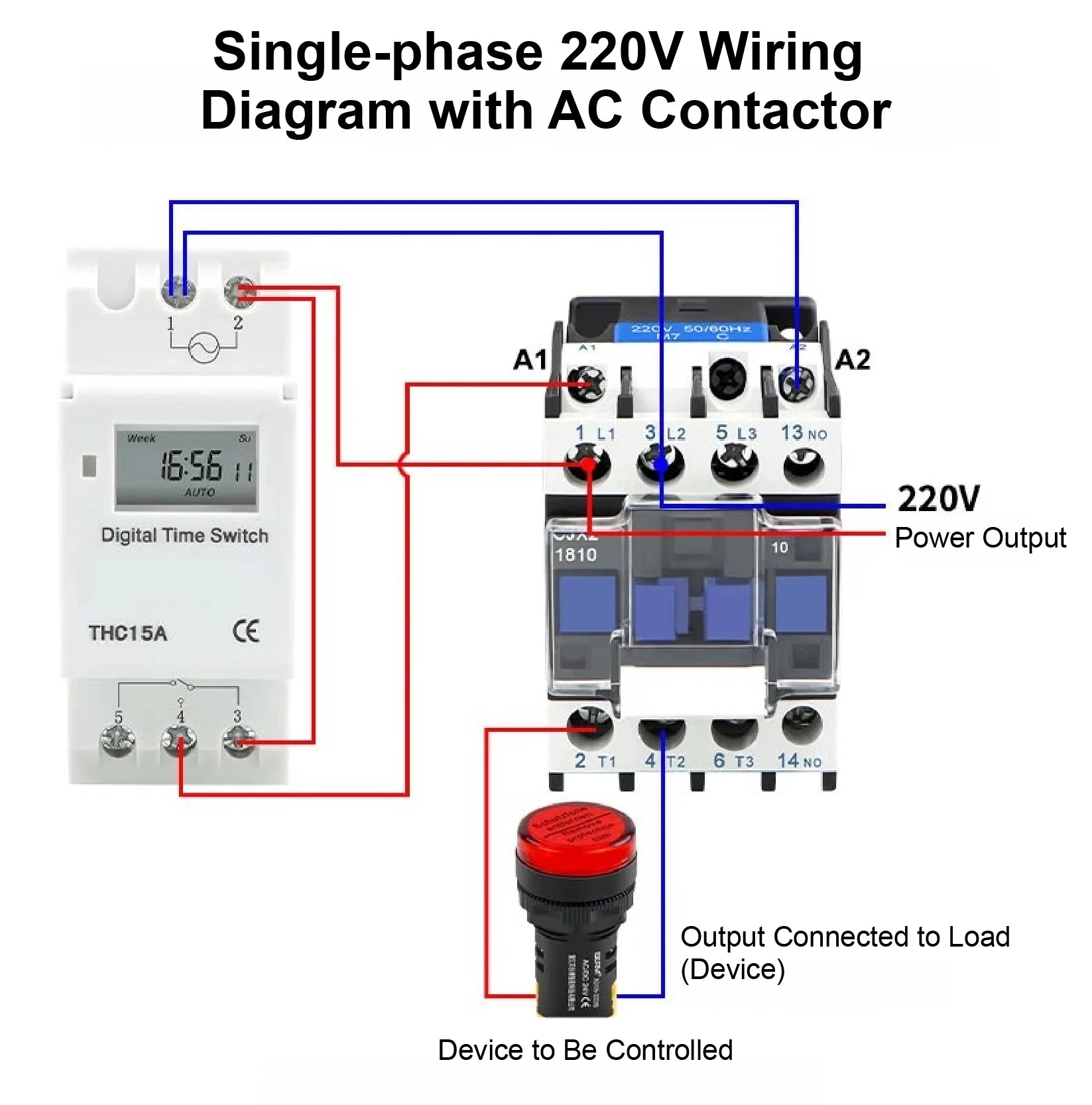 THC15A Digital Timer Switch Programmable Time Switch 30A DIN Rail Weekly Timer Relay 12V 24V 110V 220V LCD Controller