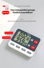 Digital Dual Kitchen Timer with Magnetic Back & Memory Presets, 2 Groups Countdown/Up Stopwatch Timer for Cooking, Baking