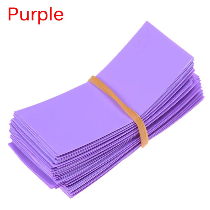 100pcs Li-ion 18650 Battery Wrap PVC Heat Shrink Tubing Precut For Battery Film Tape Battery Cover Shrinking Tube