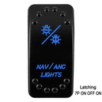 Waterproof Rocker Switch with Blue LED | 12V/24V Latching & Momentary (SPST/ DPDT) | for Marine, UTV, ATV, RZR, Automotive