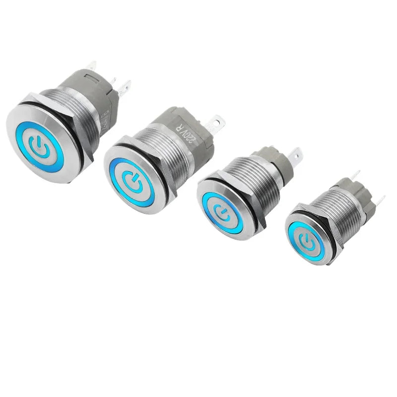 High current metal button 16/22mm high-power waterproof self resetting self-locking steel switch 20A 15A 10A push button