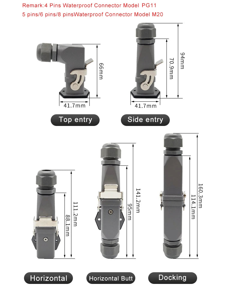 HA Heavy Duty Connector Kit 4/5/6/8 Core Pins Male&Female Insert Plug HDC-HA Rectangular Waterproof Industrial Aviation Socket
