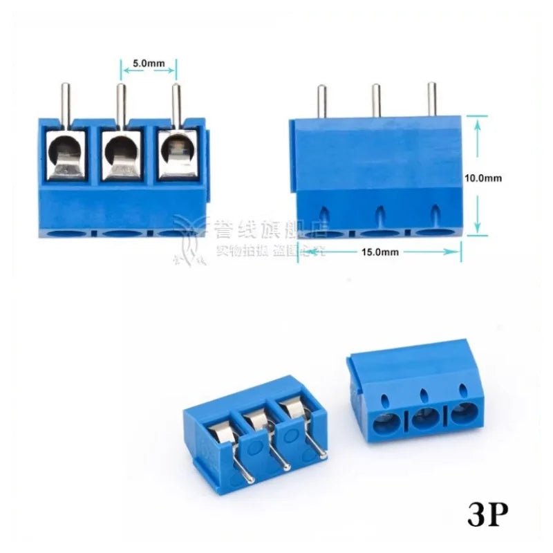 20PCS/lot 5 mm KF301 - 2P 3P MF 301 - 2 3 Pin Can be spliced Screw Terminal Block Connector 5.0mm Pitch