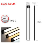 LED Night Light 20/30/40/60CM Motion Sensor Wireless USB Cabinet Night Light Wardrobe Lamp For Kitchen Cabinet Bedroom Wardrobe