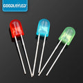 1000PCS 504 Oval With Color Short Leg Red Blue Green Light-Emitting Diode LED Lamp Bead