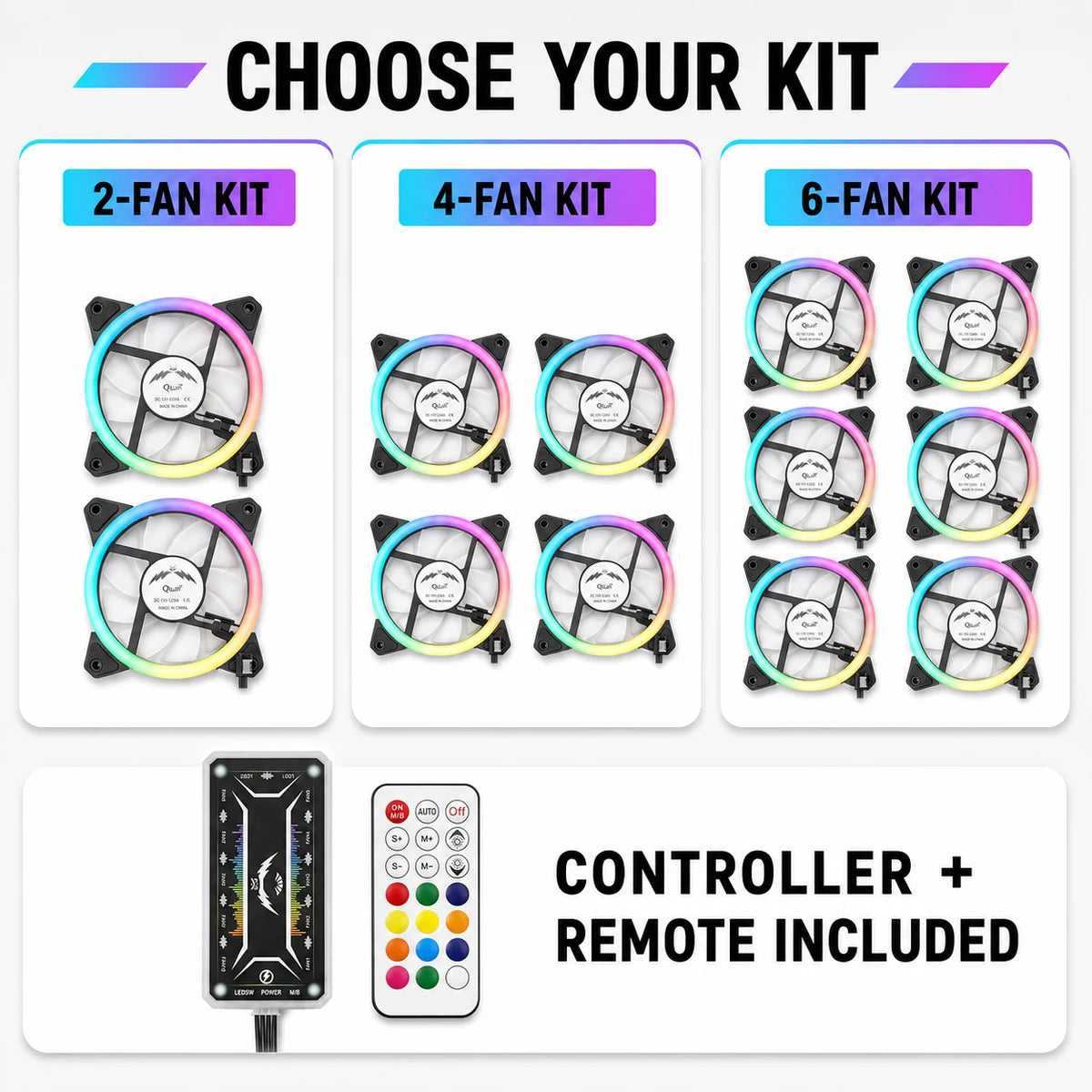 Computer Case PC Cooling Fan RGB Adjust LED 120mm Quiet + IR Remote New Computer Cooler Cooling RGB Case Fan For CPU