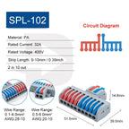 Mini 1 In Multiple Out SPL Quick Easy Splitter Push-in lever Splicing Connectors Terminals Compact Conductor Wiring Connector