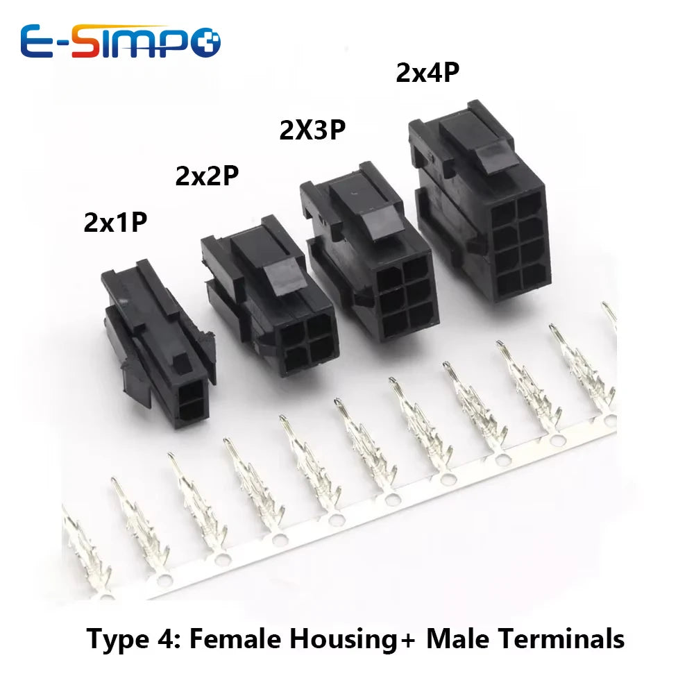 10Sets MX3.0mm Micro-Fit 3.0mm Double Row 2*1P- 2*12Pin Mini 5559/43020 Housing Receptacle Terminal Straight RA Wafer Connector
