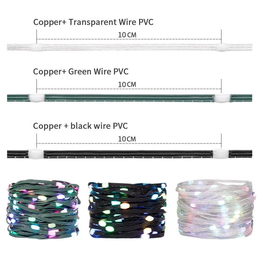 WS2812B LED String WS2812 Addressable Individually RGB Dream Color Christmas Party Birthday Decor Strip Lights IP67 Waterproof