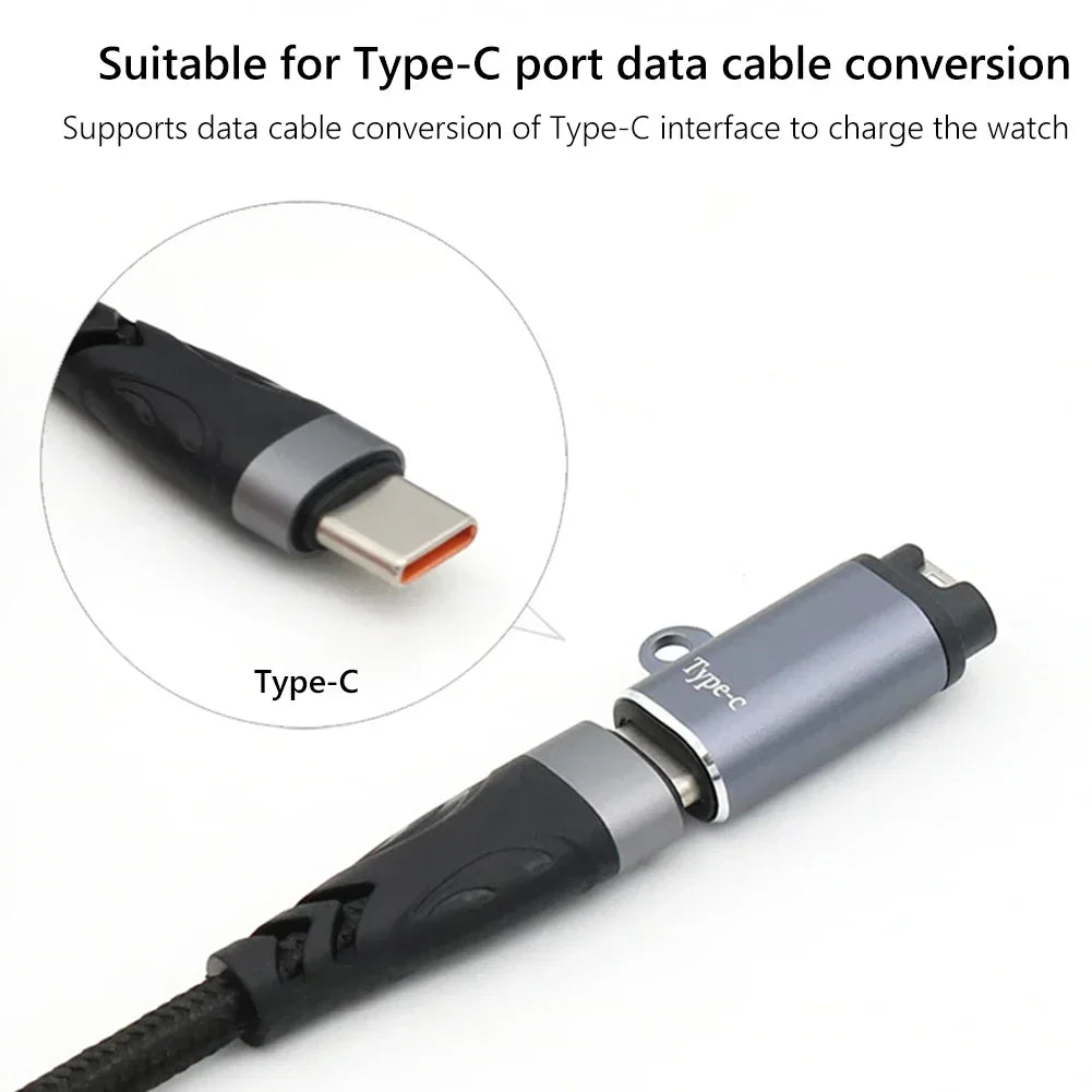 Type C/Micro/ios USB Charger Adapter For Garmin Fenix 7/6/5 Instinct 2S Venu 2 Plus EPIX forerunner 745 Watch Charging Converter