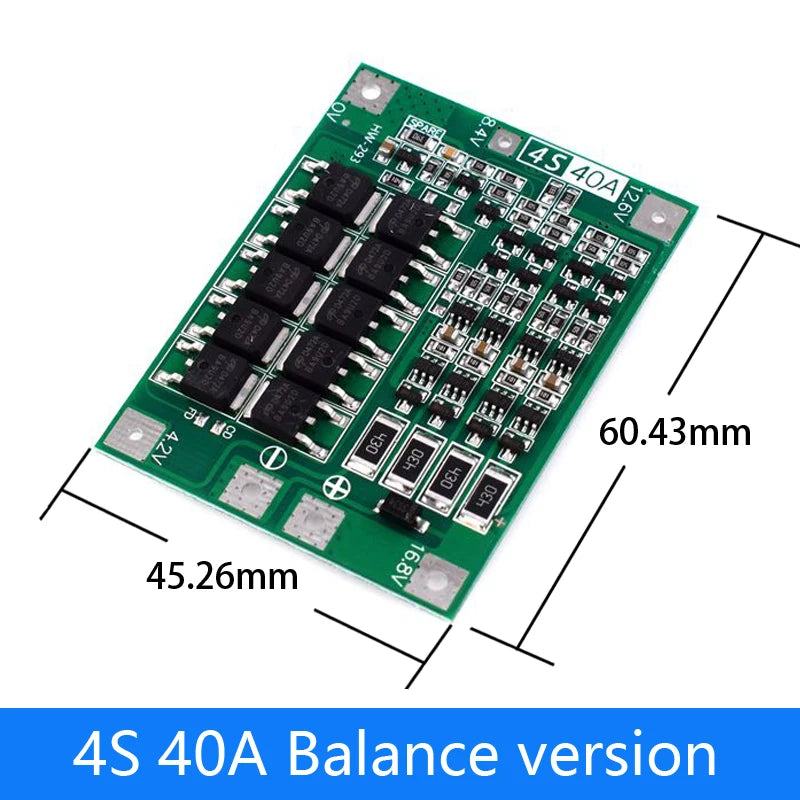 3S 4S 40A 60A Li-ion Lithium Battery Charger Protection Board 18650 BMS For Drill Motor 11.1V 12.6V 14.8V 16.8V Enhance Balance