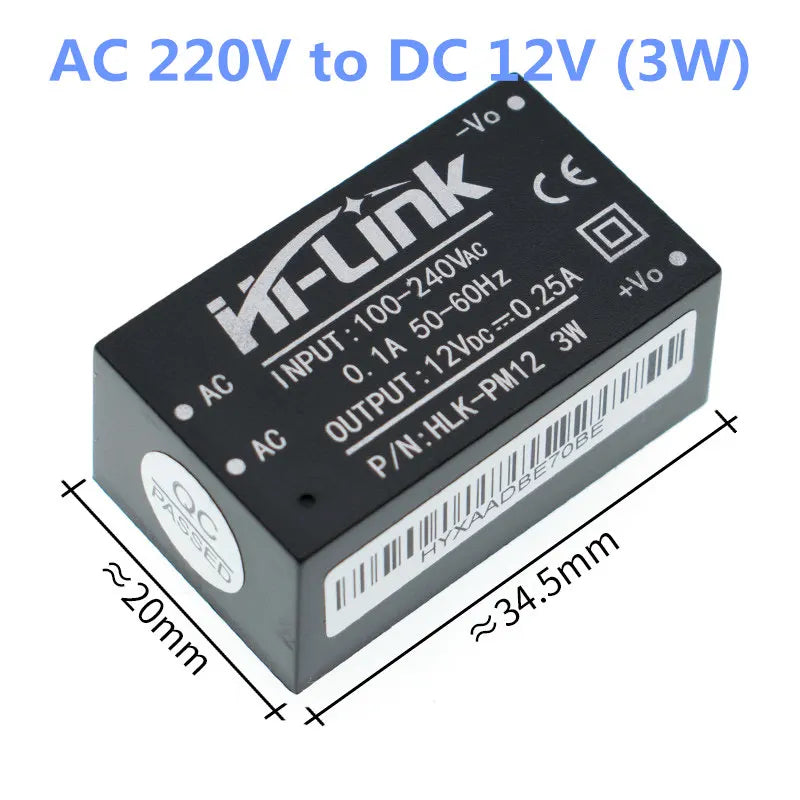 HLK-PM01 HLK-PM03 HLK-PM12 AC-DC 220V to 5V/3.3V/12V Mini Power Supply Module Intelligent Household Switch HLK-5M05