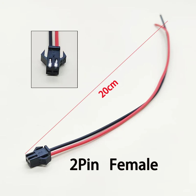 5/10PCS SM Terminal Wire JST Docking Plug 20CM Length 2/3/4/5/6Pin 2.54MM Tin Plated Male Female Connector