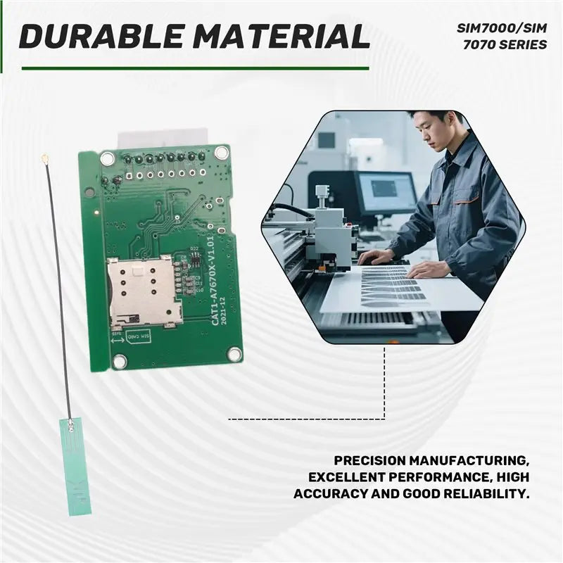 A7670E SIMCOM 4G LTE Cat1 Module 4G LTE Cat1 Module With SIM Card Slot TTL UART 2G LTE-FDD B1/B3/B5/B7/B8/B20 GSM 900/1800Mhz