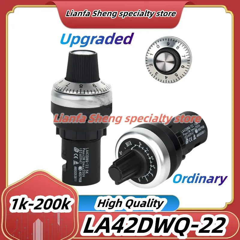 Upgraded LA42DWQ-22 1K 2K 5K 10K 20K 50K 100K 200K 22mm High Quality Diameter Potentiometer Rotary Potentiometer Converter Speed