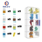 Car Fuse 5/7.5/10/15/20/25/30/35/40A Mini/Small/Medium 32V Automotive Blade Type Zinc alloy Fuse with Box Clip