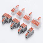 Fast Universal Compact Conductor Junction Box Spring Splice Terminal Block Push-in Wire Connector Cable Splitter 1 in 3/4 out