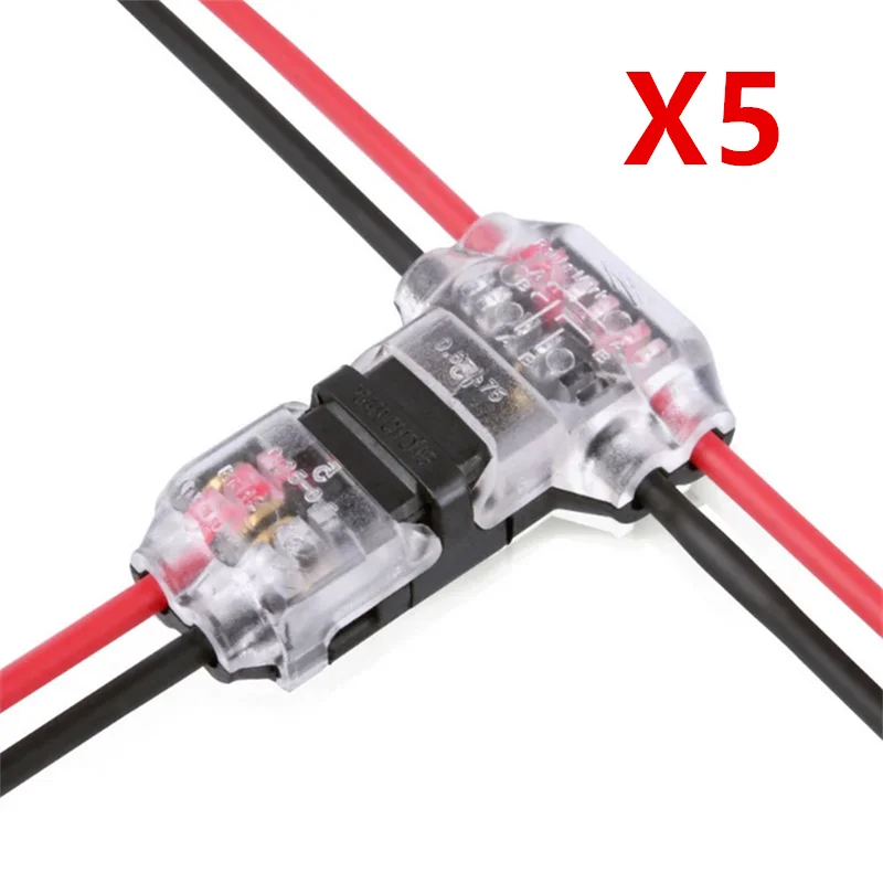 5/10/15/20pcs Low Voltage Universal Compact Wire T Tap Connectors Toolless Wire Connectors Quick Splice Wire Wiring Connecto