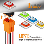 LANBOO High-End Quality Latching  Rocker Switch 20A 16Amp Current Push Button 2no2nc with LED 3-8V/9-24V/220V