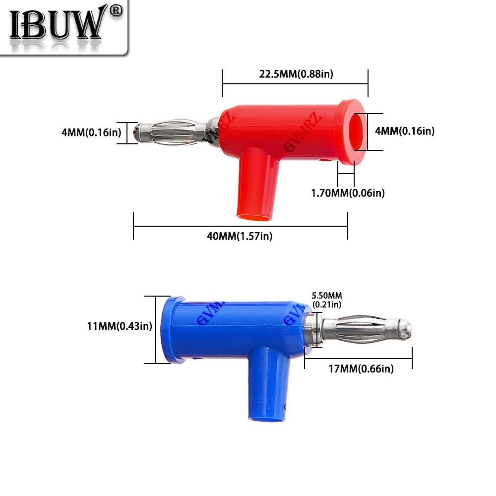 5PCS 4MM Blue Yellow Banana Plug Stackable Screw Type Without Welding Audio Multimeter Pen Plug Connector Pure Copper Red Green