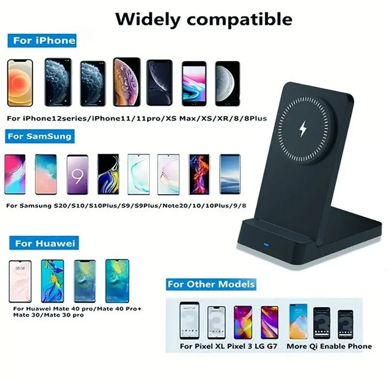 Magnetic Fast Wireless Charger Station For Magsafe iPhone 16 15 14 13 12 Pro Max Desktop Foldable Smartphone Charging Stand Dock
