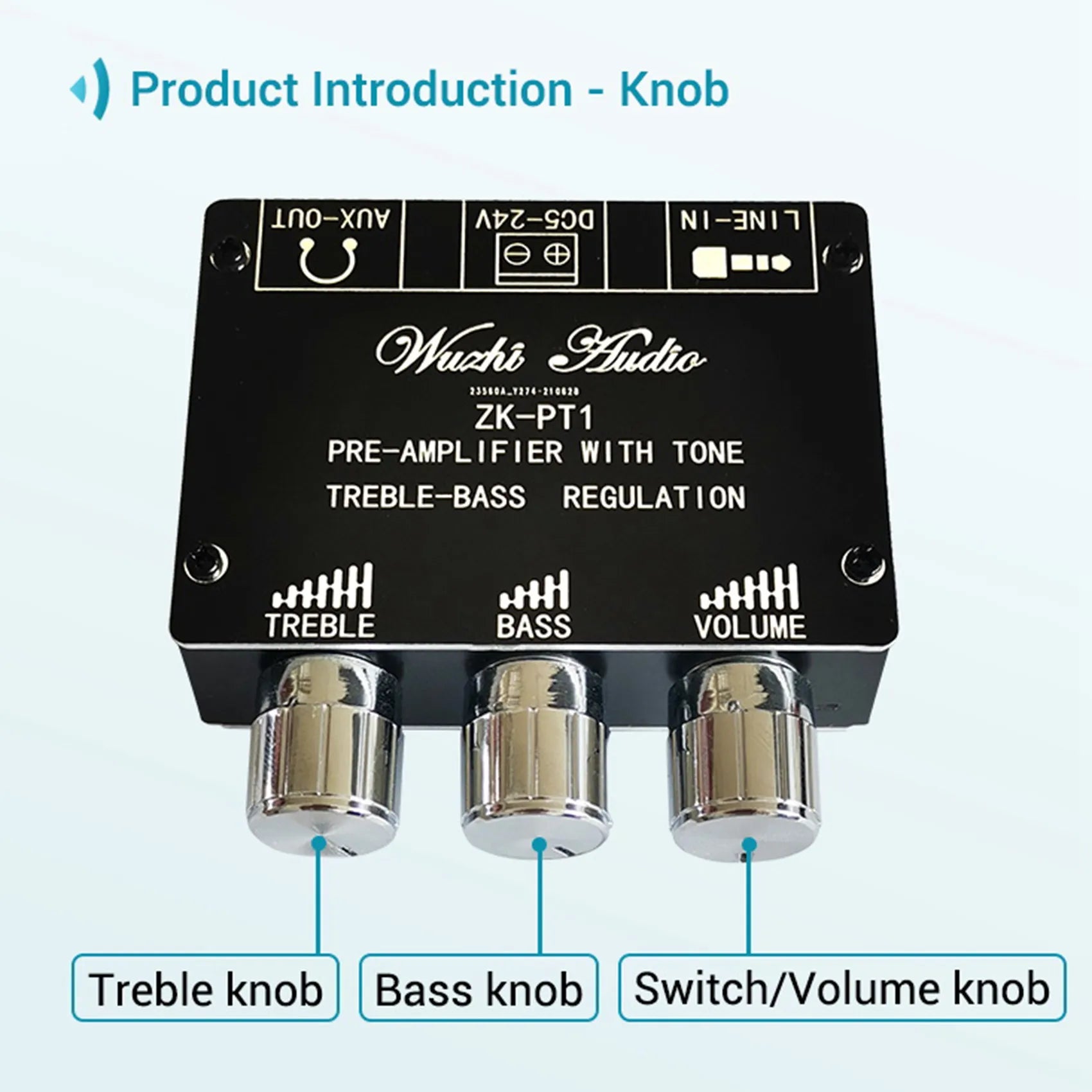 B02B-Bluetooth 5.0 Decoder Board Dual Channel Stereo Low Noise High and Low Tone Pre-Module Amplifier Board ZK-PT1