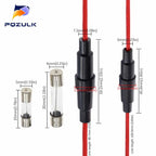 5*20MM 6*30mm Glass Tube Fuse Holder Screw Type Quick Blow 5X20MM Fuses with 22 20 18 16 14AWG Wire 250V for Car
