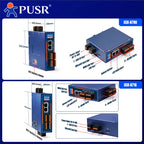 PUSR Industrial RS485 to Ethernet Converter 8/16 Port Isolated Serial 1WAN/LAN 1LAN 1CAN FD Modbus RTU/TCP Edge Gateway USR-N780