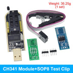 CH341B CH341 24 25 Series EEPROM Flash BIOS USB Programmer Module SOIC8 SOP8 Test Clip For EEPROM 93CXX / 25CXX / 24CXX DIY KIT
