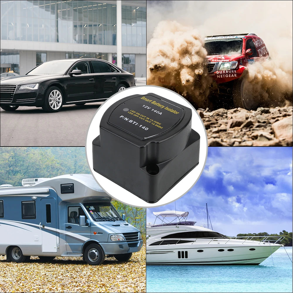 Relay VSR for Camper Car Smart Battery Isolator 12V 140A Voltage Sensitive Split Charge