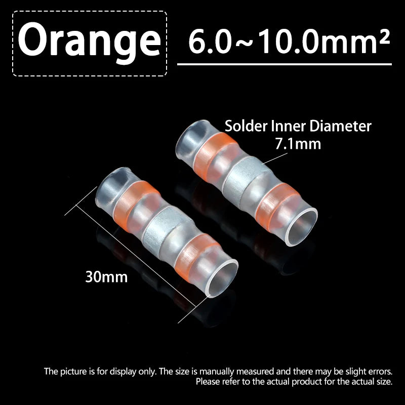 Solder Seal Wire Connectors 3:1 Shrinkage Rate Waterproof Electrical Cable Terminals DIY Heat Shrink Tube Electrical Butt Splice