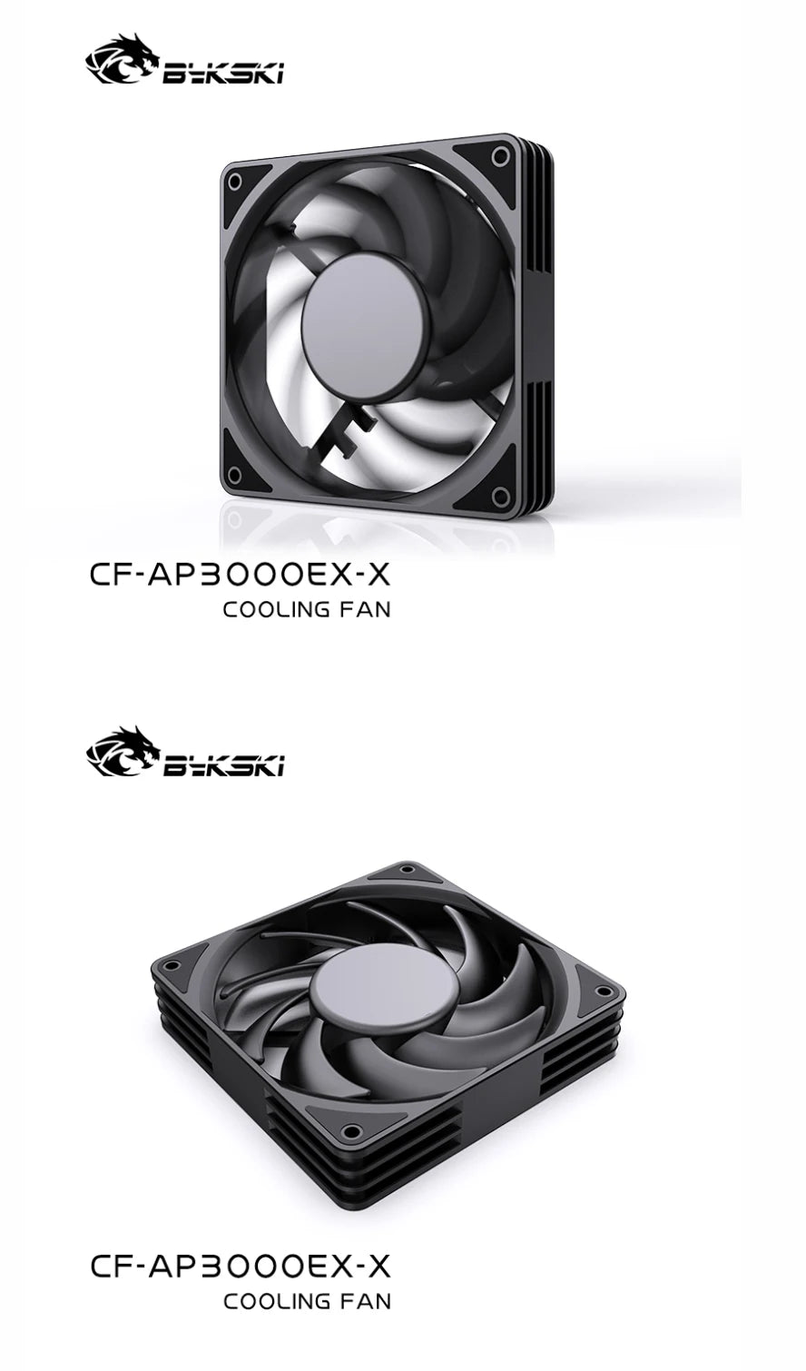 Bykski 120mm Fan Use for Water Cooling Radiator Computer PC Case 3008RPM Heatsink  Support PWM  CF-AP3000EX-X / CF-RBW3000EX-X