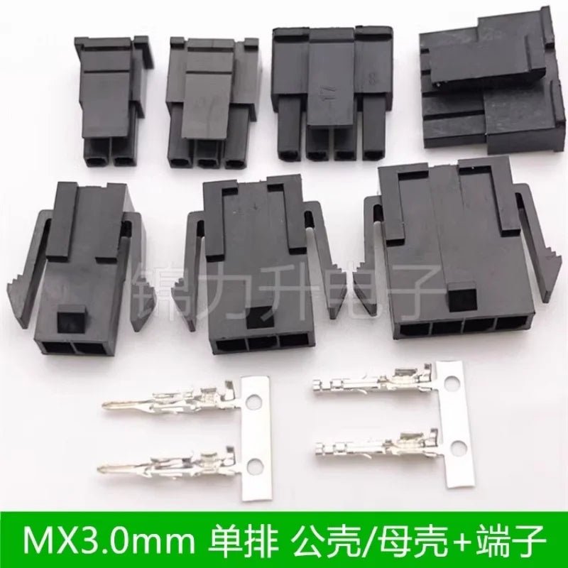 10Sets Mini 5557 Male 43025 MX3.0 Micro-fit 3.0 3.0mm Pitch Single Row Housing Female Terminals 2-6Pin Connector Kit