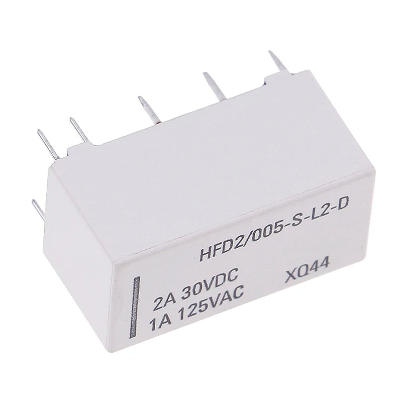 New 5V coil bistable latching relay DPDT 30VDC 2A 1A 125VAC HFD2/005-S-L2-D realy