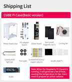 Raspberry Pi 5 Case Protective Kit with Cooling Fan RGB Color Light and 0.96 Screen Display DIY Electronic Shell Support M.2 SSD