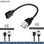 0.2m 4K 8K HDMI Compatible Female to Female Keystone Wall Plug-in Card Buckle Direct insertion Panel Connection Cable